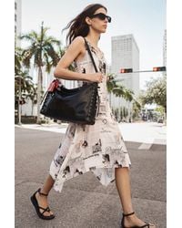 Desigual - Large Shiny Woven Bag, Polyurethane - Lyst