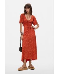 Desigual - Midi Dress With V-Neck, Viscose - Lyst