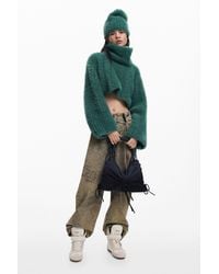 Desigual - Pack Cropped Sweater And Beanie, Polyester - Lyst