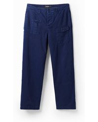 Desigual - Straight Cargo Trousers, Cotton - Lyst