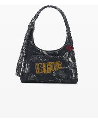 Desigual - Sac Moyen Avec Lettrage, Femme, Coton, Noir - Lyst