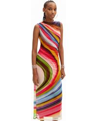 Desigual - Tulle Wave Midi Dress - Lyst