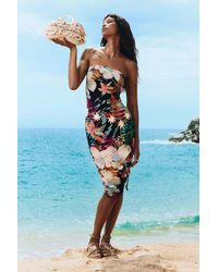 Desigual - Tropical Bandeau Dress, Polyester - Lyst