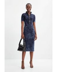 Desigual - Zip Midi Dress, Cotton - Lyst