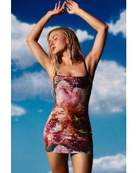 Desigual - Sequin Flower Dress, Viscose - Lyst