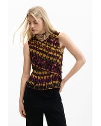 Desigual - Printed Sleeveless Blouse, Polyester - Lyst