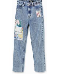 Desigual - Straight Cropped Japanese Jeans - Lyst