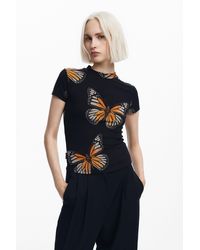 Desigual - Short-Sleeve Butterfly T-Shirt - Lyst