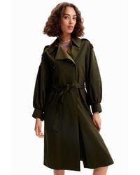 Desigual - Oversize Belted Trench Coat - Lyst