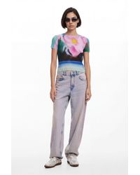 Desigual - Faded Landscape T-Shirt, Polyester - Lyst