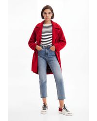 Desigual - Straight Cropped Jeans, Cotton - Lyst