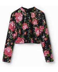 Desigual - M. Christian Lacroix Cropped Sequin Blouse, Polyester - Lyst