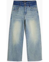 Desigual - Two-Tone Double Waist Jeans, Cotton - Lyst