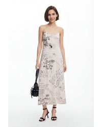 Desigual - Newspaper Print Dress, Polyester - Lyst