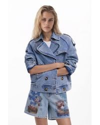 Desigual - Double-Breasted Tucker Jacket, Cotton - Lyst