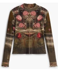 Desigual - Printed High Neck T-Shirt, Viscose - Lyst