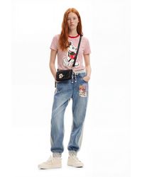 Desigual - Vaqueros Jogger Mickey Mouse, Mujer, Azul - Lyst