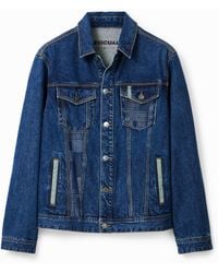 Desigual - Patchwork Denim Trucker Jacket, Cotton - Lyst