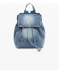Desigual - Petit Sac À Dos Charms En Denim, Femme, Bleu - Lyst