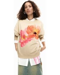 Desigual - Floral Print Sweatshirt, Cotton - Lyst