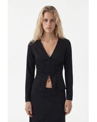 Desigual - V-Neck Lace Blouse, Polyester - Lyst