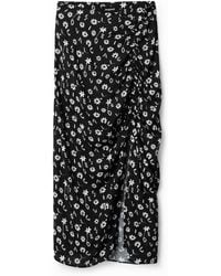 Desigual - Floral Slit Midi Skirt, Viscose - Lyst
