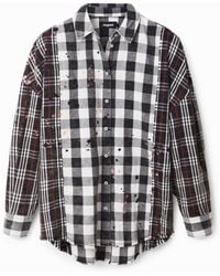 Desigual - Patchwork Plaid Shirt, Cotton - Lyst