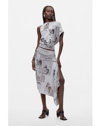 Desigual - Asymmetrical Printed Skirt, Viscose - Lyst