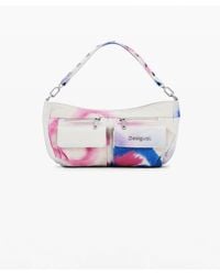 Desigual - Borsa A Tracolla Piccola Con Tasche, Donna, Cotone, Bianco - Lyst