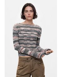 Desigual - Pull Fin À Rayures, Femme, Noir - Lyst