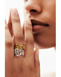 Desigual - Zalio Plated Message Ring - Lyst