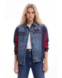 Desigual - Oversize Hybrid Denim Bomber Jacket - Lyst