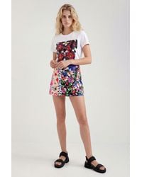 Desigual - Floral Miniskirt, Cotton - Lyst
