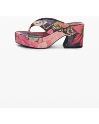 Desigual - Printed Platform Sandal, Cotton - Lyst