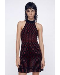 Desigual - Short Geometric Knit Dress, Viscose - Lyst
