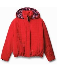 Desigual - Chaqueta Corta Acolchada Capucha - Lyst
