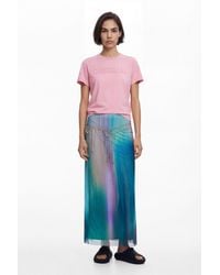 Desigual - Tulle Skirt With Gradient Effect, Polyester - Lyst