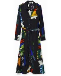 Desigual - Christian Lacroix Midi Shirt Dress, Viscose - Lyst