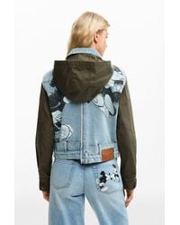 Desigual - Bimaterial Parka Mickey Mouse, Cotton - Lyst