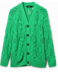 Desigual - Cárdigan Oversize Calados - Lyst