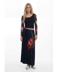 Desigual - Wrinkled Texture Skirt, Polyester - Lyst