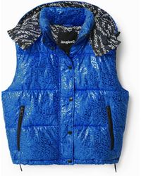 Desigual - Logo Quilted Gilet, Polyester - Lyst