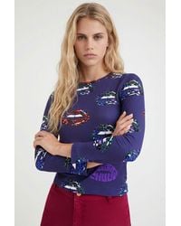 Desigual - Back Neckline Ribbed T-Shirt, Polyamide - Lyst