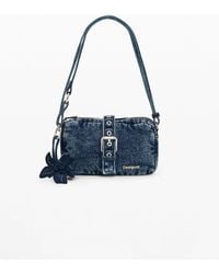 Desigual - Small Denim Crossbody Wallet With Appliqués - Lyst