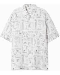 Desigual - Shirt With Column Illustrations, Cotton - Lyst