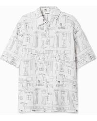 Desigual - Shirt With Column Illustrations, Cotton - Lyst