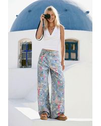 Desigual - Printed Denim Trousers, Cotton - Lyst