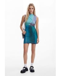 Desigual - Tulle Dress With Gradient Effect, Polyester - Lyst