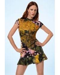 Desigual - Short Printed Dress, Viscose - Lyst