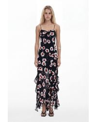 Desigual - Poppy Ruffle Midi Dress, Polyester - Lyst